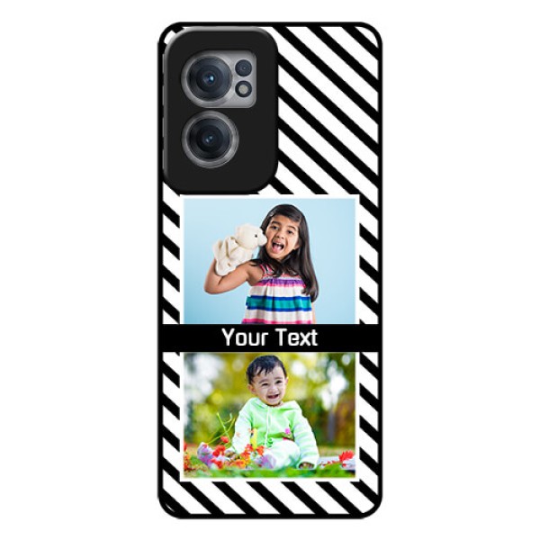 OnePlus Nord CE 2 5G Photo Printing on Glass Case - Black And White Stripes Design OnePlus Nord CE 2 5G Photo Printing on Glass Case - Black And White Stripes Design