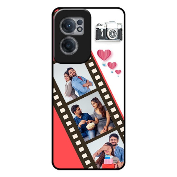 OnePlus Nord CE 2 5G Personalized Glass Phone Case - 3 Image Holder with Film Reel