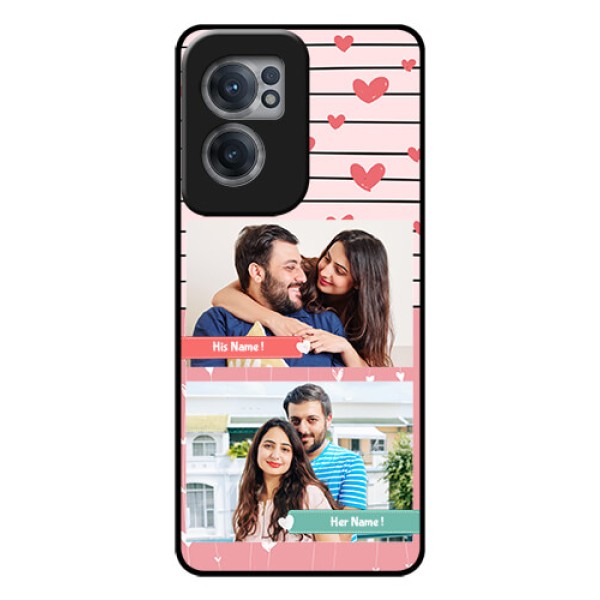 OnePlus Nord CE 2 5G Custom Glass Mobile Case - Photo with Heart Design