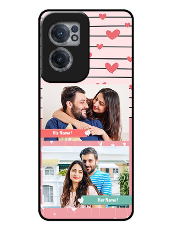 Custom OnePlus Nord CE 2 5G Custom Glass Mobile Case - Photo with Heart Design