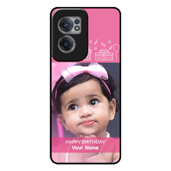 OnePlus Nord CE 2 5G Photo Printing on Glass Case - with Birthday Line Art Design