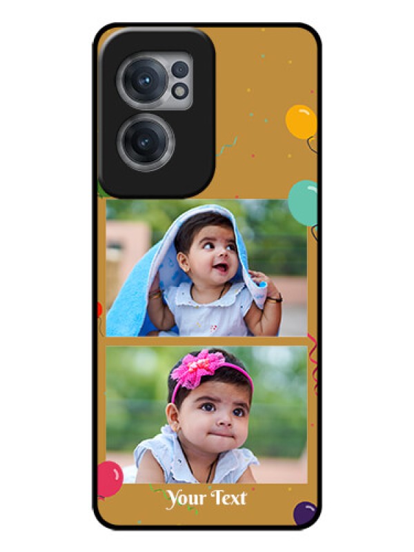 Custom OnePlus Nord CE 2 5G Personalized Glass Phone Case - Image Holder with Birthday Celebrations Design