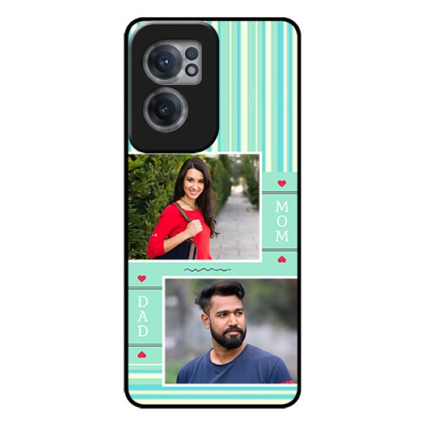 OnePlus Nord CE 2 5G Custom Glass Phone Case - Mom & Dad Pic Design