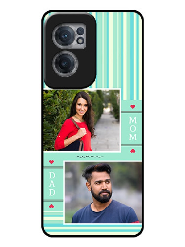 Custom OnePlus Nord CE 2 5G Custom Glass Phone Case - Mom & Dad Pic Design