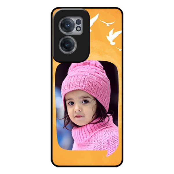 OnePlus Nord CE 2 5G Personalized Glass Phone Case - Water Color Design with Bird Icons OnePlus Nord CE 2 5G Personalized Glass Phone Case - Water Color Design with Bird Icons
