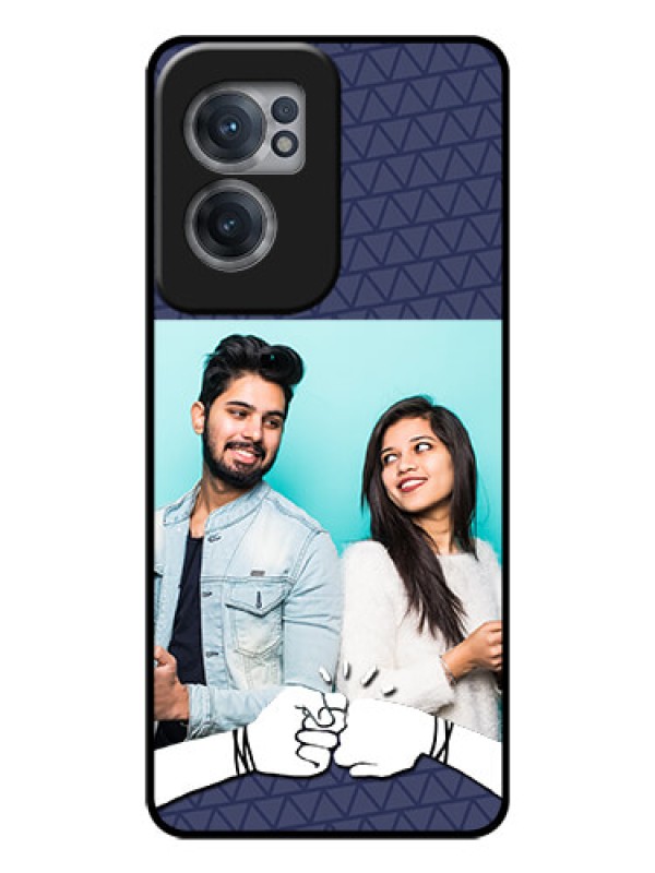 Custom OnePlus Nord CE 2 5G Photo Printing on Glass Case - with Best Friends Design