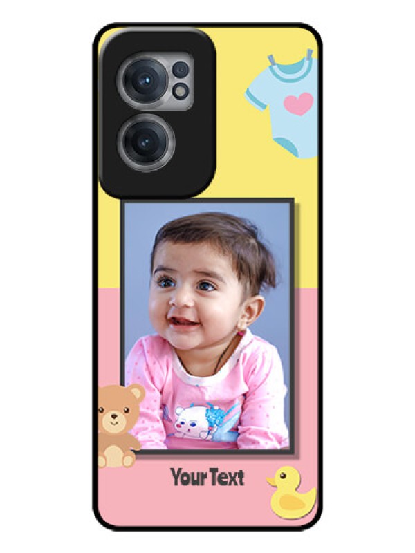 Custom OnePlus Nord CE 2 5G Photo Printing on Glass Case - Kids 2 Color Design