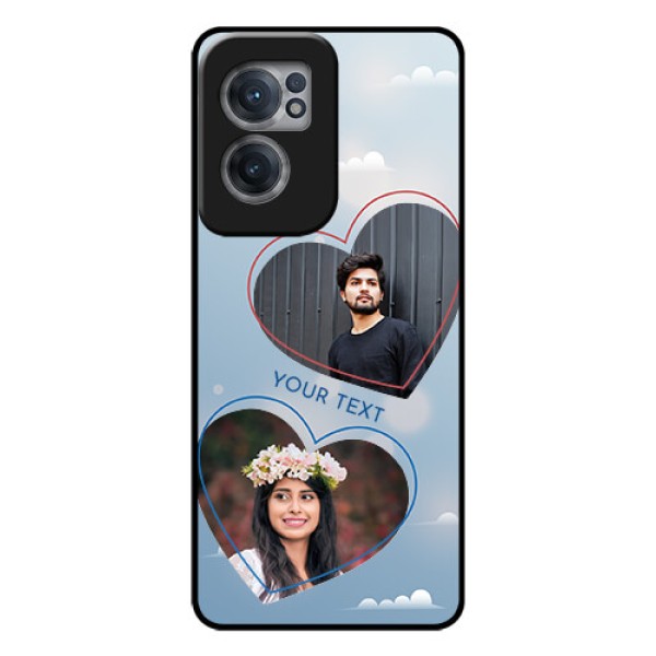 OnePlus Nord CE 2 5G Custom Glass Mobile Case - Blue Color Couple Design OnePlus Nord CE 2 5G Custom Glass Mobile Case - Blue Color Couple Design