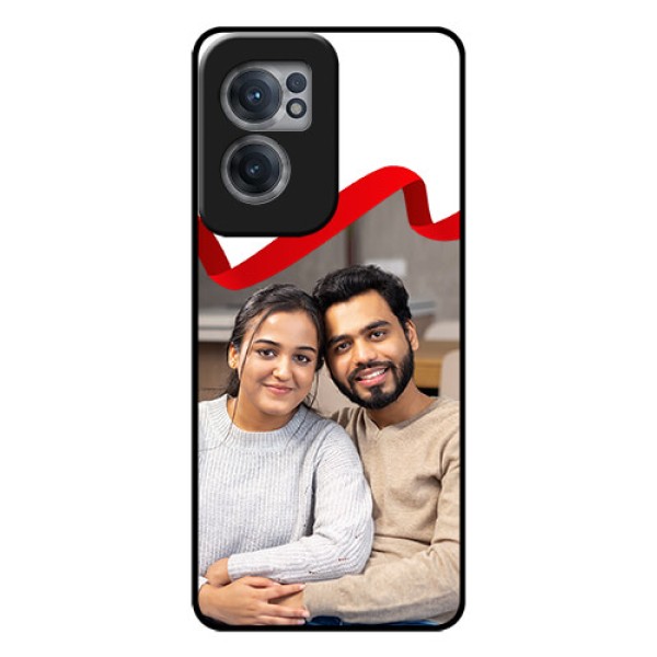 OnePlus Nord CE 2 5G Photo Printing on Glass Case - Red Ribbon Frame Design