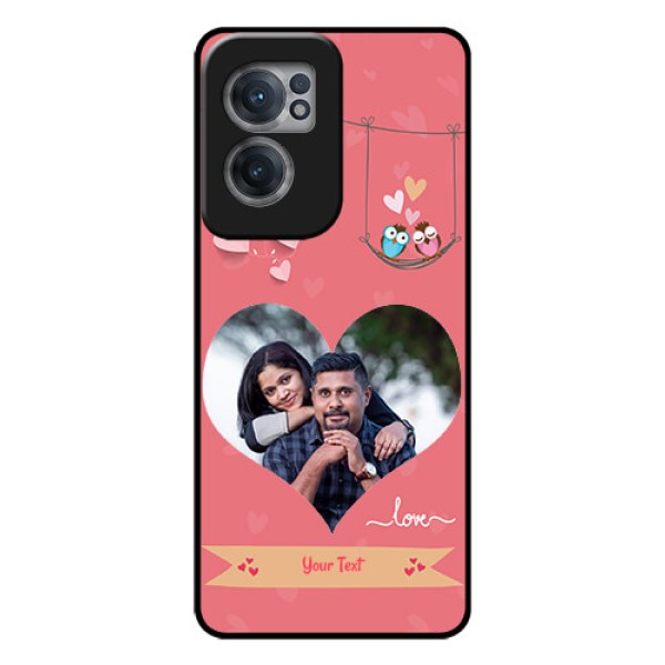 OnePlus Nord CE 2 5G Personalized Glass Phone Case - Peach Color Love Design OnePlus Nord CE 2 5G Personalized Glass Phone Case - Peach Color Love Design