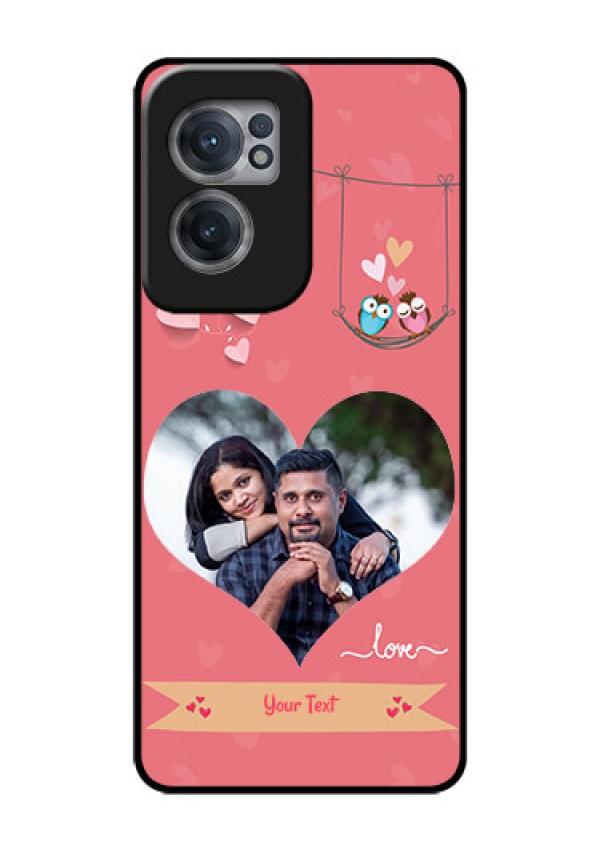 OnePlus Nord CE 2 5G Personalized Glass Phone Case - Peach Color Love Design