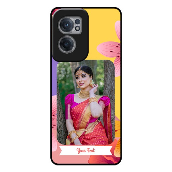 OnePlus Nord CE 2 5G Custom Glass Mobile Case - 3 Image With Vintage Floral Design OnePlus Nord CE 2 5G Custom Glass Mobile Case - 3 Image With Vintage Floral Design