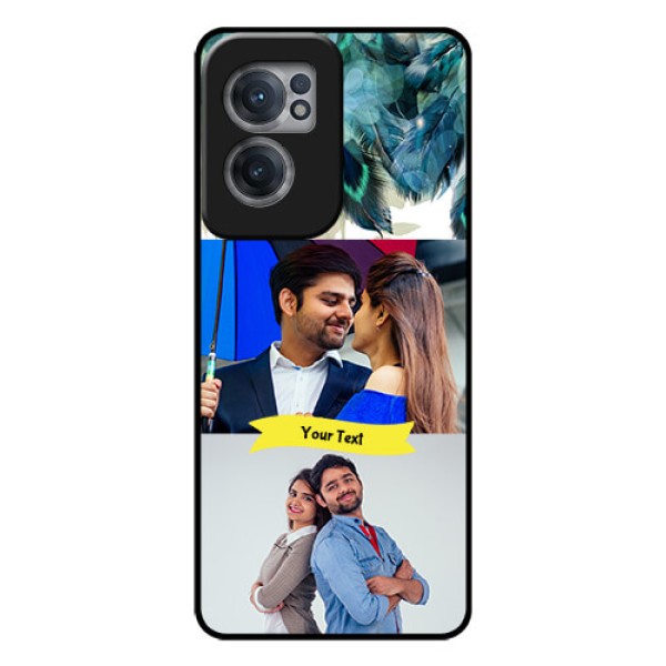 OnePlus Nord CE 2 5G Personalized Glass Phone Case - Image with Boho Peacock Feather Design