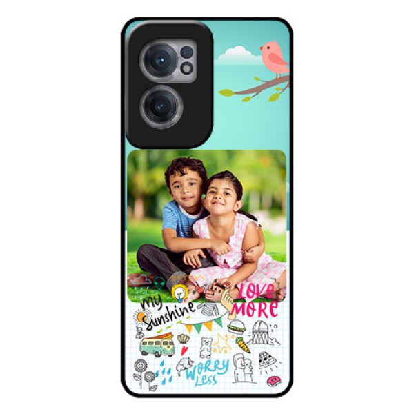 OnePlus Nord CE 2 5G Photo Printing on Glass Case - Doodle love Design