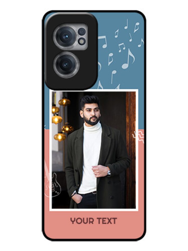 Custom OnePlus Nord CE 2 5G Photo Printing on Glass Case - with Color Musical Note Design