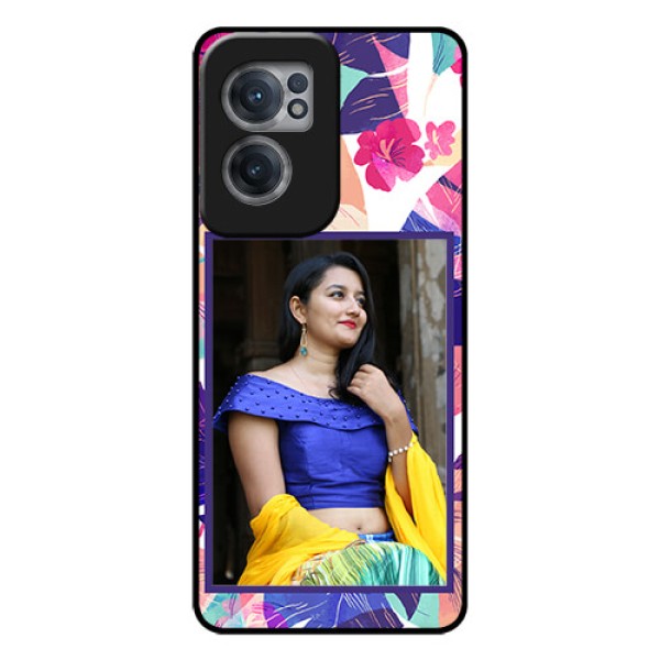 OnePlus Nord CE 2 5G Custom Glass Mobile Case - Abstract Floral Design