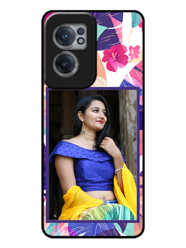 Custom OnePlus Nord CE 2 5G Custom Glass Mobile Case - Abstract Floral Design