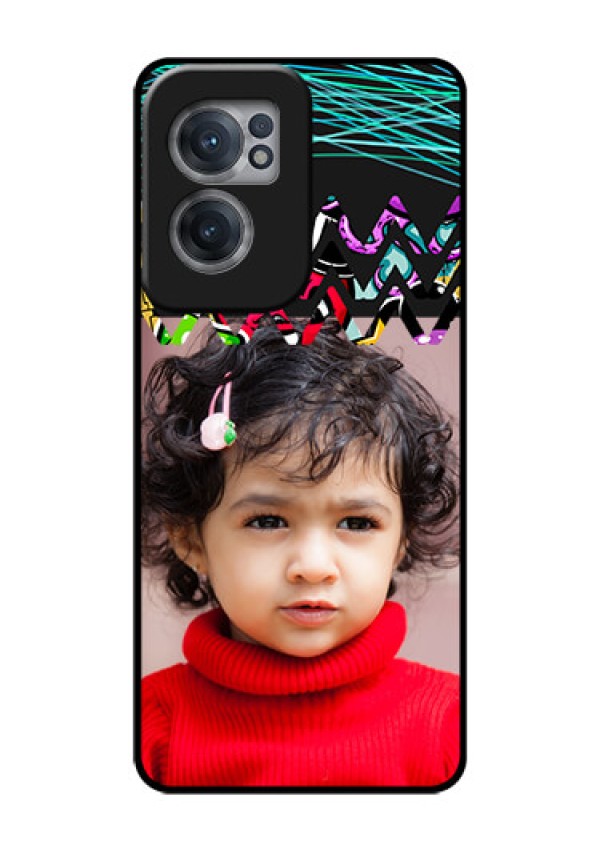 OnePlus Nord CE 2 5G Personalized Glass Phone Case - Neon Abstract Design