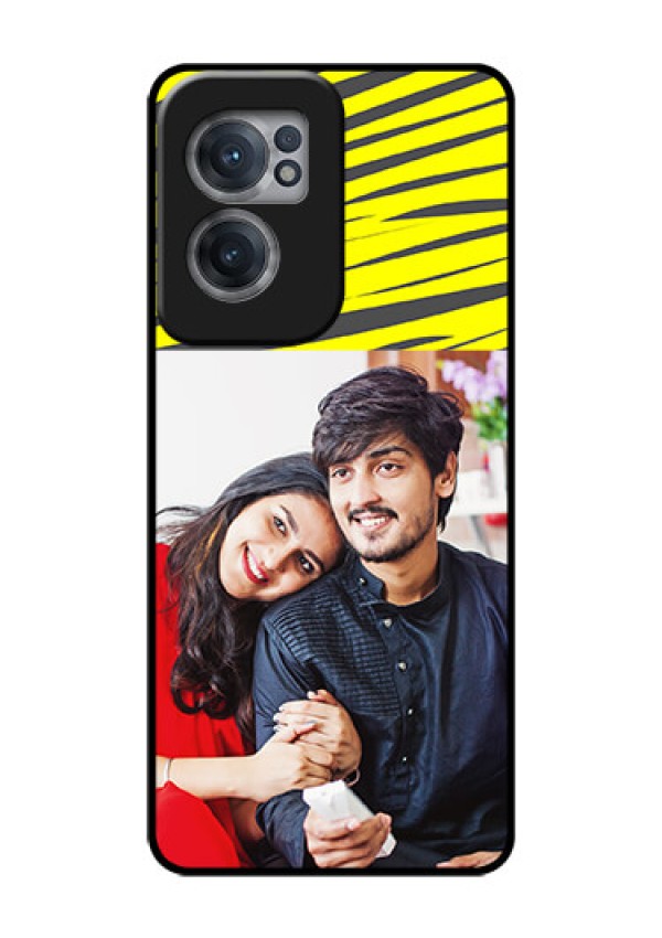 OnePlus Nord CE 2 5G Photo Printing on Glass Case - Yellow Abstract Design