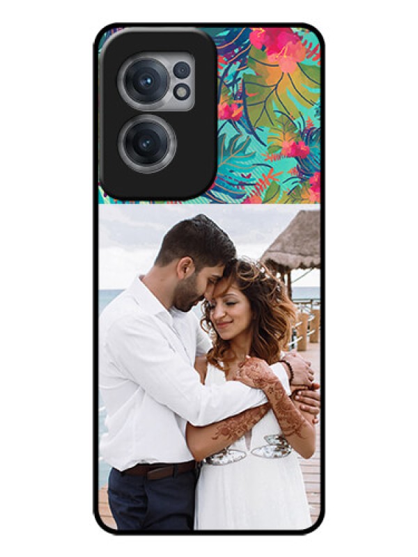 Custom OnePlus Nord CE 2 5G Photo Printing on Glass Case - Watercolor Floral Design