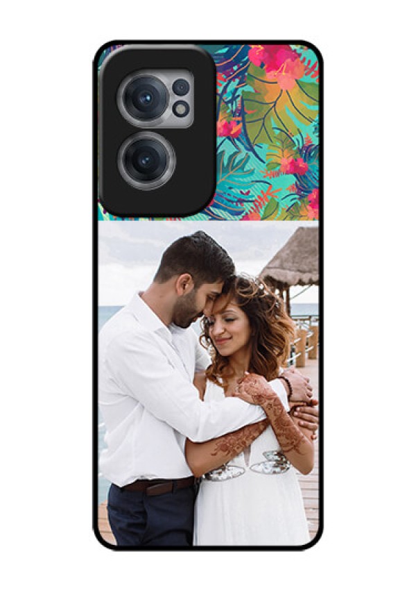 OnePlus Nord CE 2 5G Photo Printing on Glass Case - Watercolor Floral Design