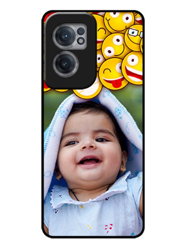 Custom OnePlus Nord CE 2 5G Custom Glass Mobile Case - with Smiley Emoji Design