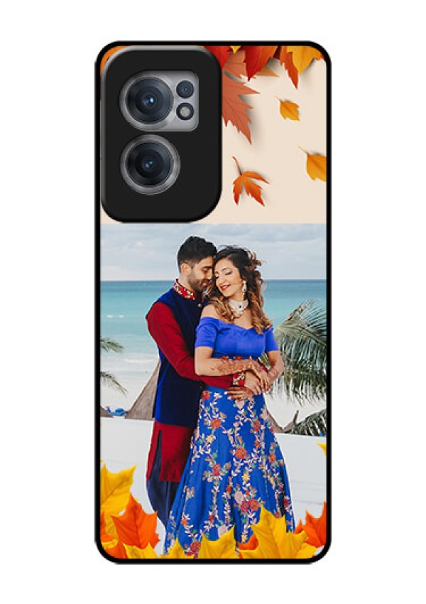 OnePlus Nord CE 2 5G Photo Printing on Glass Case - Autumn Maple Leaves Design