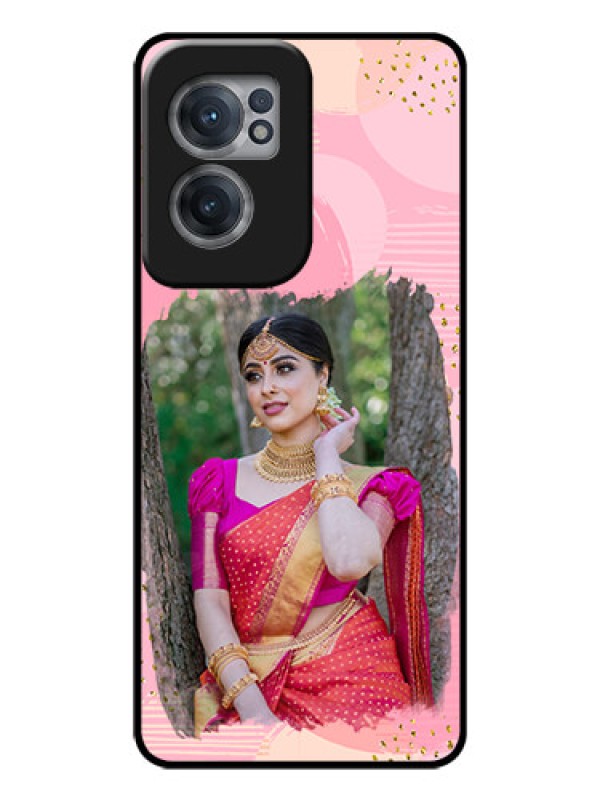 Custom OnePlus Nord CE 2 5G Personalized Glass Phone Case - Gold Glitter Splash Design