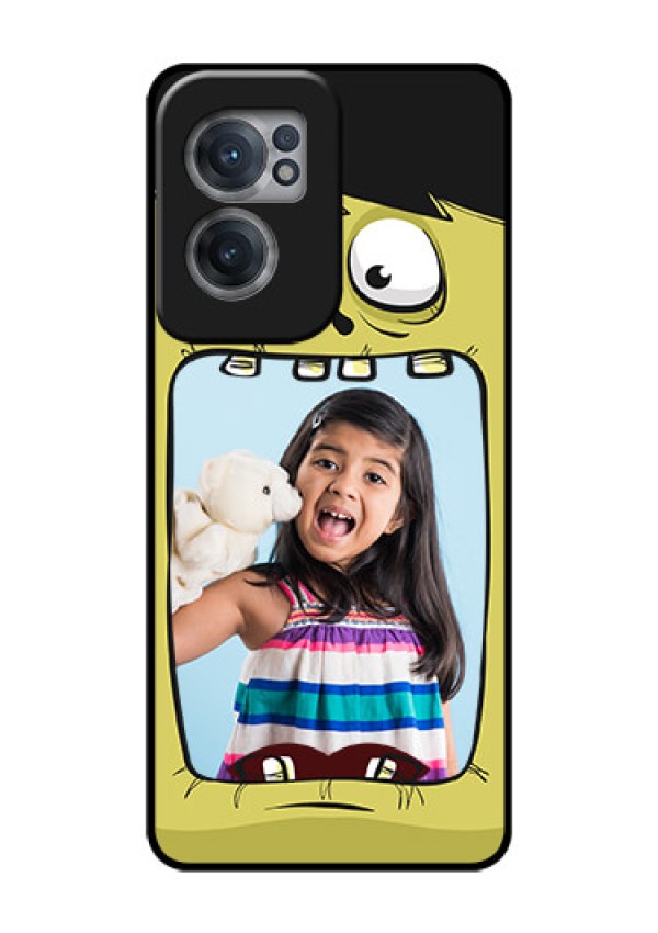 OnePlus Nord CE 2 5G Personalized Glass Phone Case - Cartoon monster back case Design