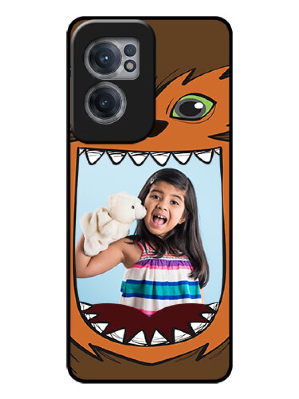 Custom OnePlus Nord CE 2 5G Photo Printing on Glass Case - Owl Monster Back Case Design