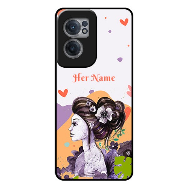 OnePlus Nord CE 2 5G Personalized Glass Phone Case - Woman And Nature Design
