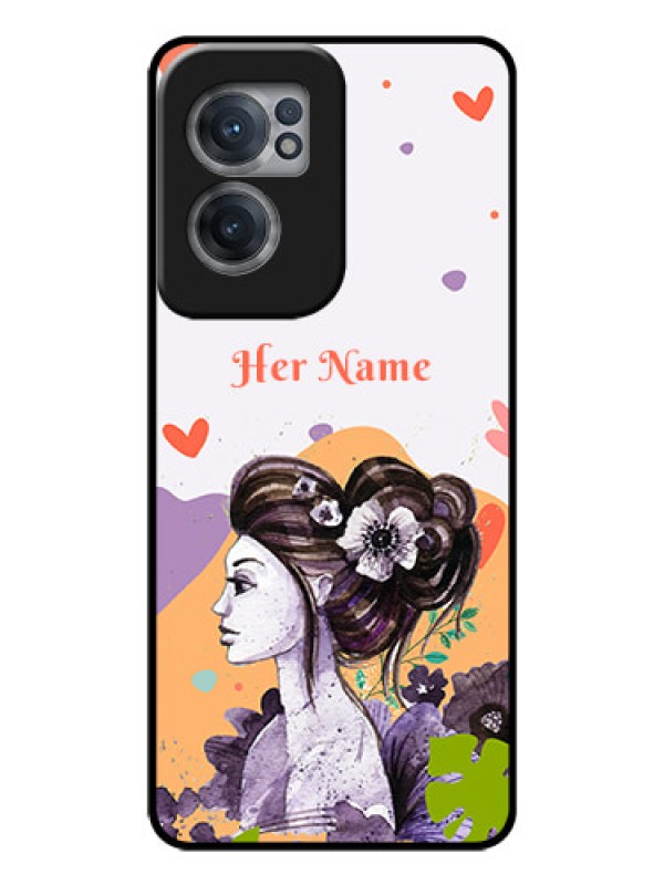 Custom OnePlus Nord CE 2 5G Personalized Glass Phone Case - Woman And Nature Design