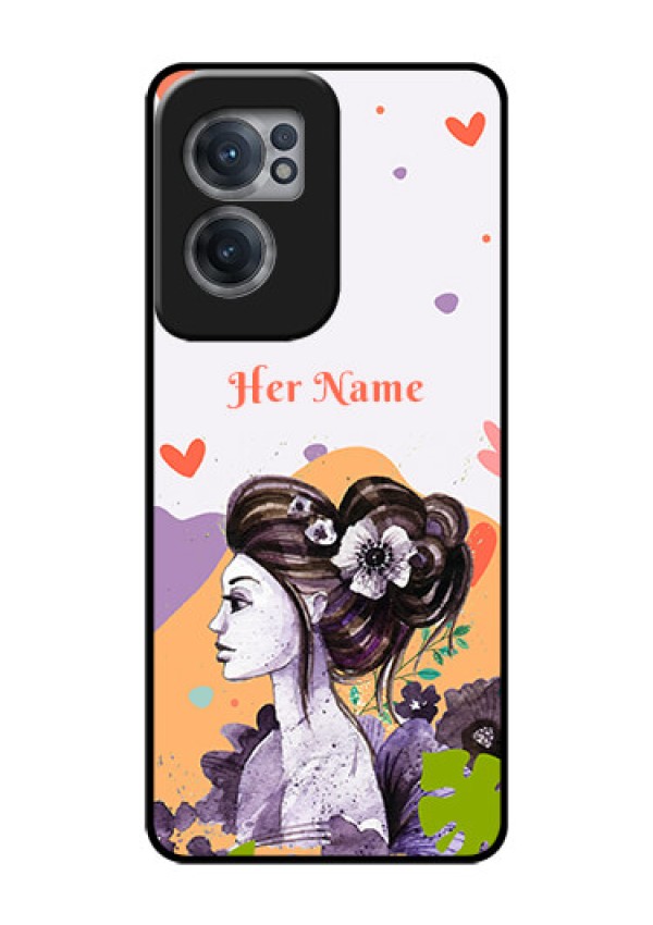 OnePlus Nord CE 2 5G Personalized Glass Phone Case - Woman And Nature Design