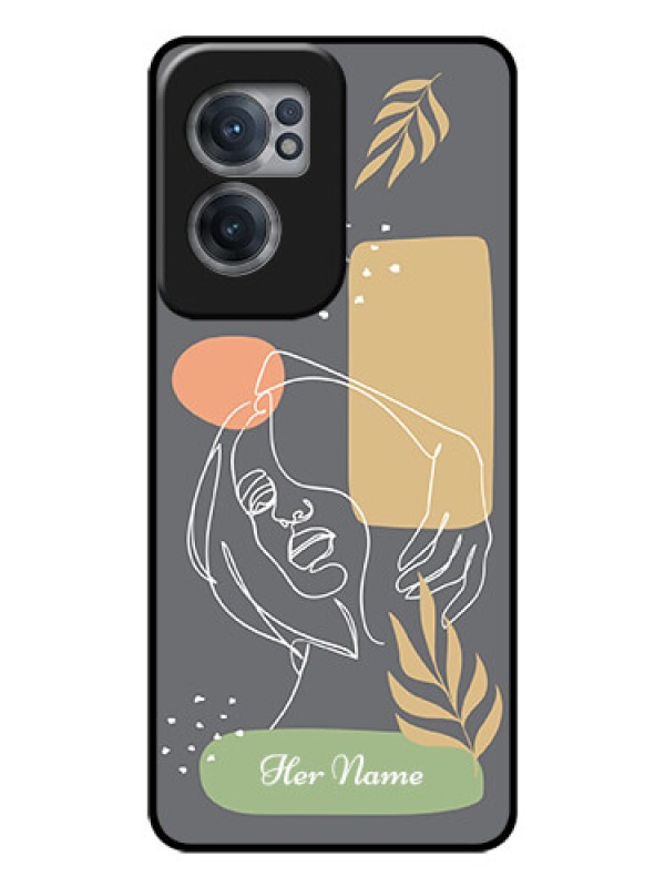Custom OnePlus Nord CE 2 5G Custom Glass Phone Case - Gazing Woman line art Design
