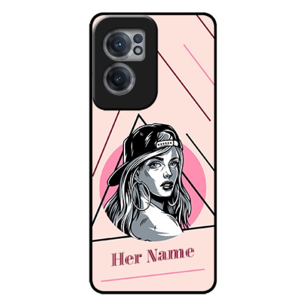 OnePlus Nord CE 2 5G Personalized Glass Phone Case - Rockstar Girl Design