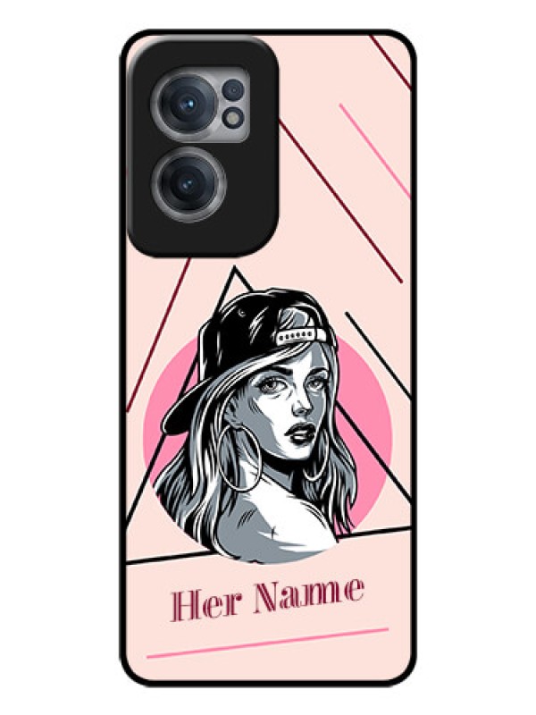 Custom OnePlus Nord CE 2 5G Personalized Glass Phone Case - Rockstar Girl Design