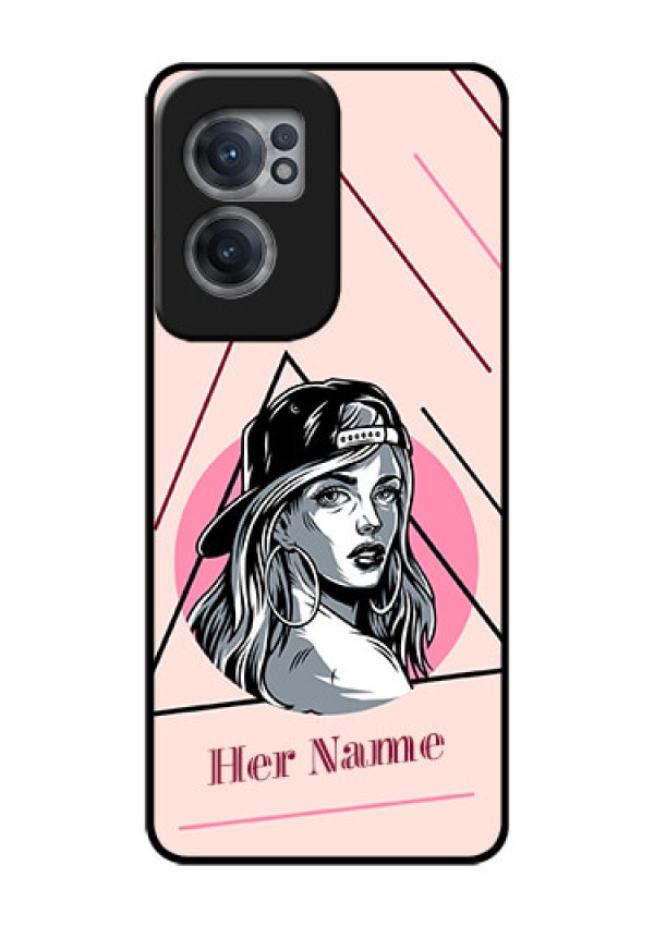 OnePlus Nord CE 2 5G Personalized Glass Phone Case - Rockstar Girl Design