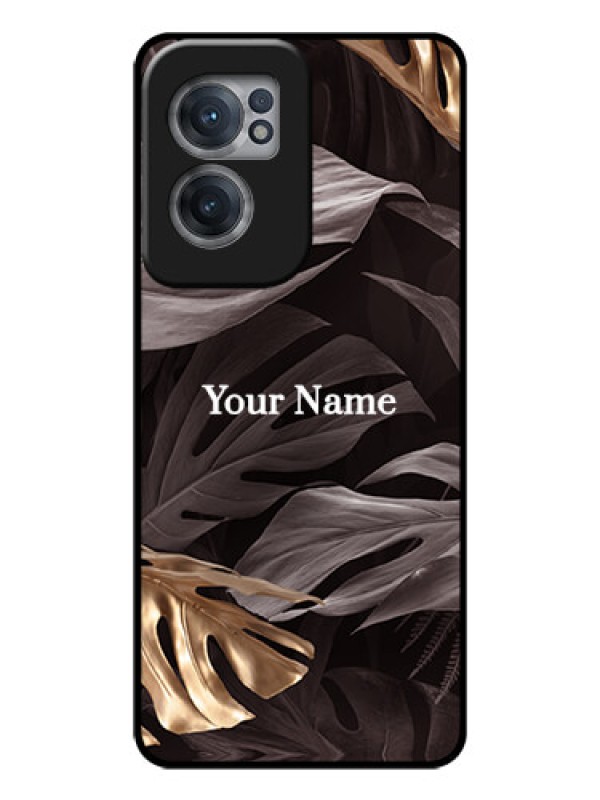 Custom OnePlus Nord CE 2 5G Personalised Glass Phone Case - Wild Leaves digital paint Design