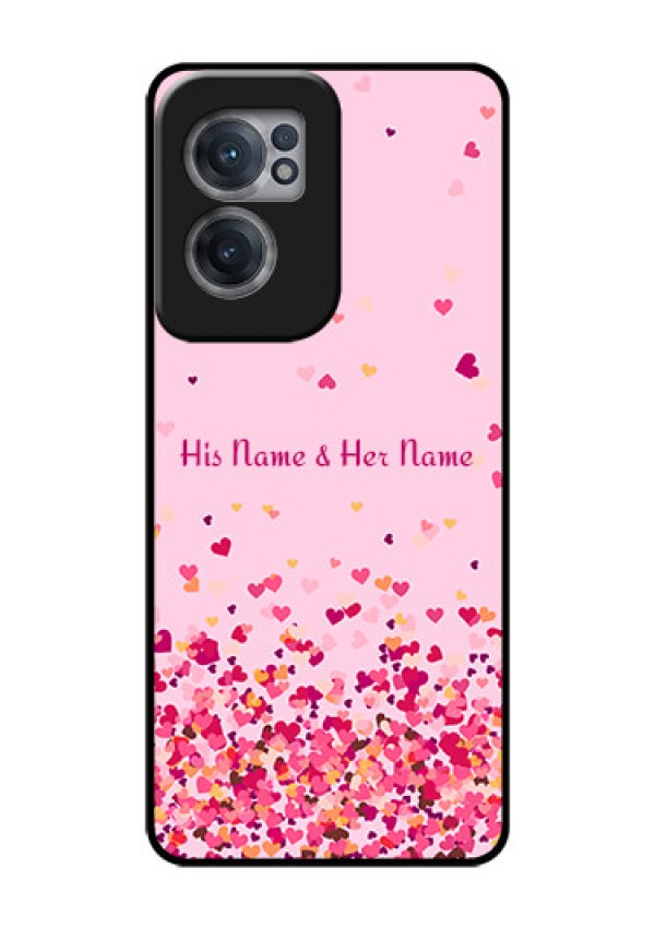 OnePlus Nord CE 2 5G Photo Printing on Glass Case - Floating Hearts Design