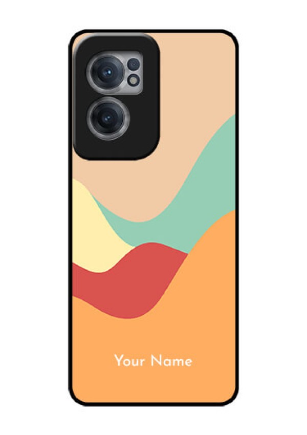 OnePlus Nord CE 2 5G Personalized Glass Phone Case - Ocean Waves Multi-colour Design