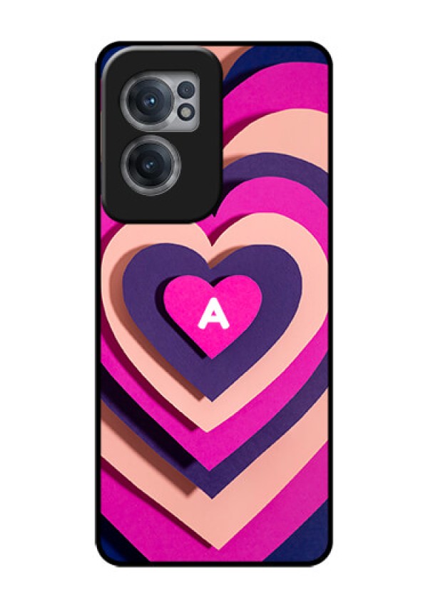 OnePlus Nord CE 2 5G Custom Glass Mobile Case - Cute Heart Pattern Design