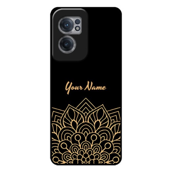 OnePlus Nord CE 2 5G Custom Glass Phone Case - Golden mandala Design
