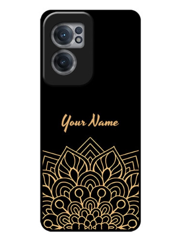 Custom OnePlus Nord CE 2 5G Custom Glass Phone Case - Golden mandala Design