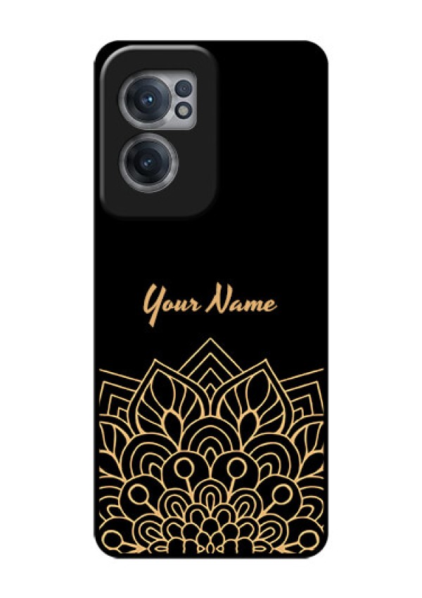 OnePlus Nord CE 2 5G Custom Glass Phone Case - Golden mandala Design