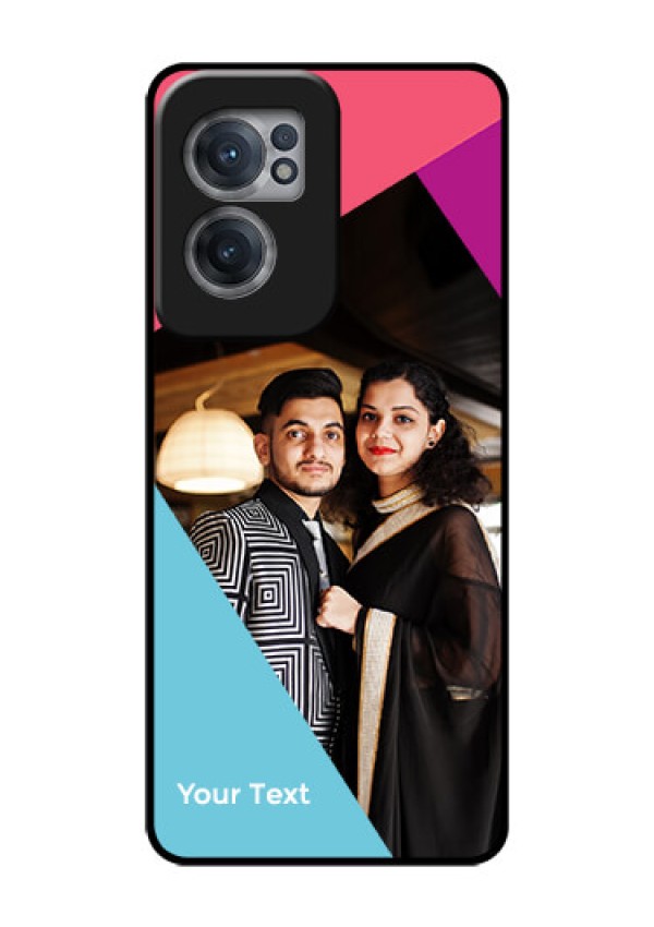 OnePlus Nord CE 2 5G Custom Glass Mobile Case - Stacked Triple colour Design