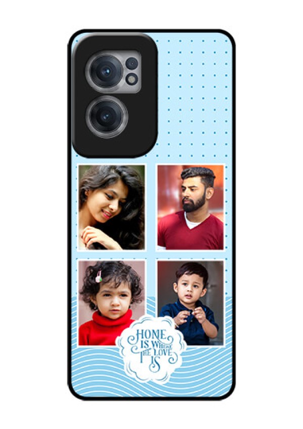 OnePlus Nord CE 2 5G Custom Glass Phone Case - Cute love quote with 4 pic upload Design