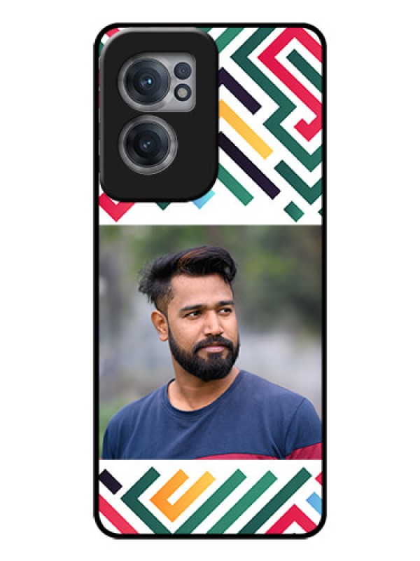 Custom OnePlus Nord CE 2 5G Personalized Glass Phone Case - Colorful Maze Pattern Design