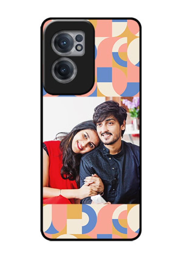 OnePlus Nord CE 2 5G Photo Printing on Glass Case - Semi-circle Maze Pattern Design