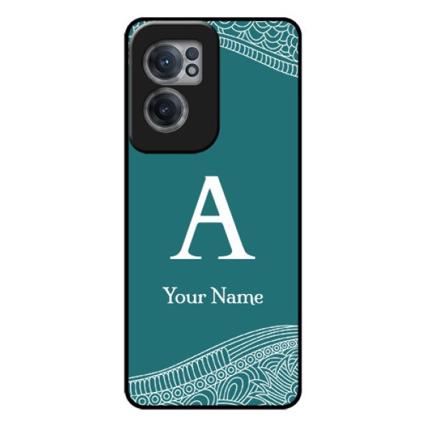 OnePlus Nord CE 2 5G Personalized Glass Phone Case - line art pattern with custom name Design OnePlus Nord CE 2 5G Personalized Glass Phone Case - line art pattern with custom name Design