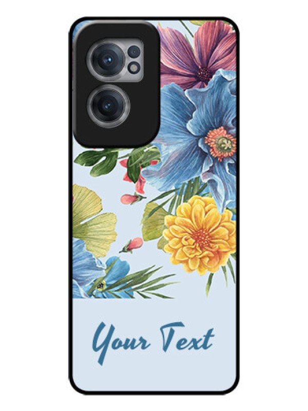 Custom OnePlus Nord CE 2 5G Custom Glass Mobile Case - Stunning Watercolored Flowers Painting Design